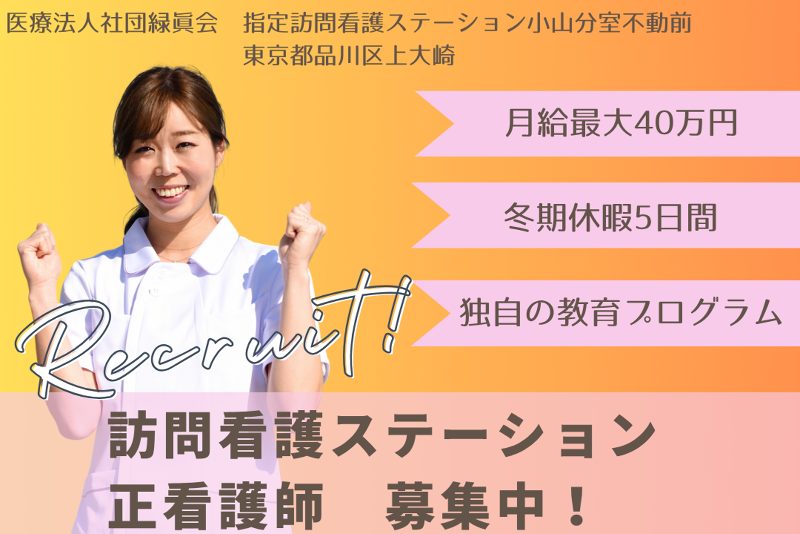 医療法人社団緑眞会 指定訪問看護ステーション小山分室不動前の求人・転職情報