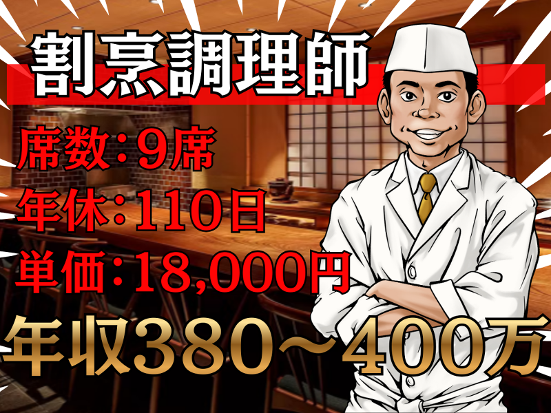 【割烹料理店】祇園 静水香　席数:9席の求人・転職情報